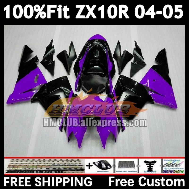 

Injection Body For KAWASAKI NINJA ZX 1000 ZX 10R 10 R ZX-10R 167No.139 ZX1000CC 1000CC ZX10R 04 05 2004 new purple 2005 Fairing