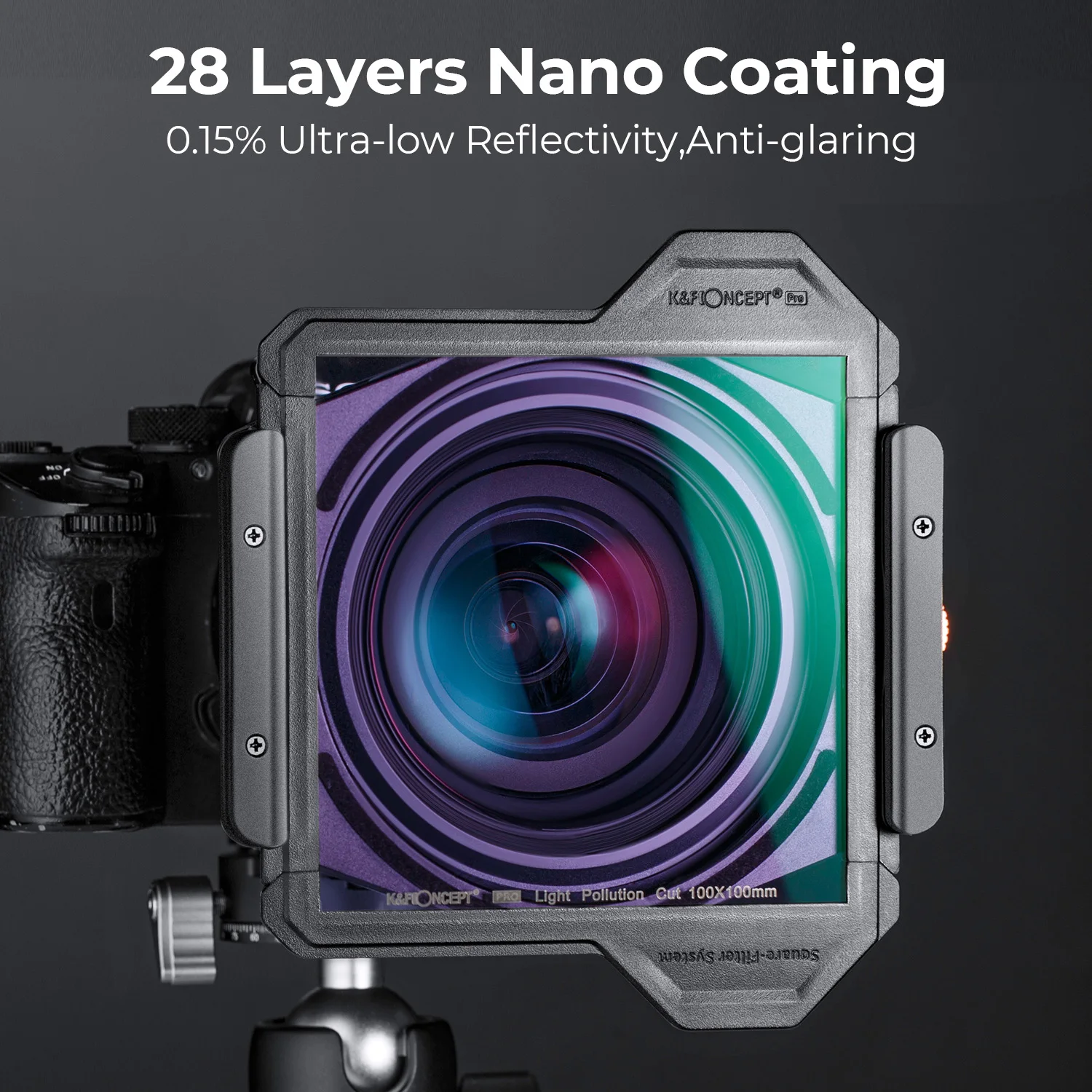 K & F Konsep 100*100*2Mm X-PRO Seri Persegi Jernih-Filter Malam Alami Filter Pengurangan Polusi Cahaya untuk Pemandangan Malam Langit Bintang