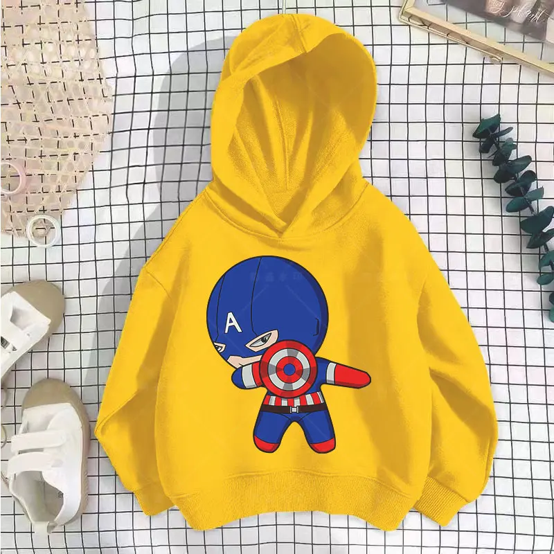 Sudaderas con capucha de Marvel para niños y niñas, sudaderas con capucha CaptainAmerica de Hulk, Tops de primavera y otoño, 2024