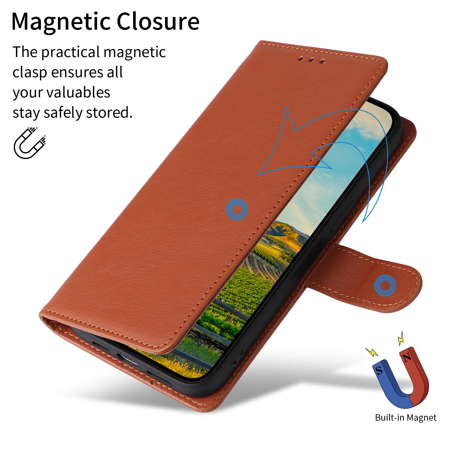 Flip Leather Wallet Phone Case For IPhone 16 Pro Max Iphone 16 Plus IPhone 16 Pro Iphone 16 Case Card Slot Holder Phone Cover SK