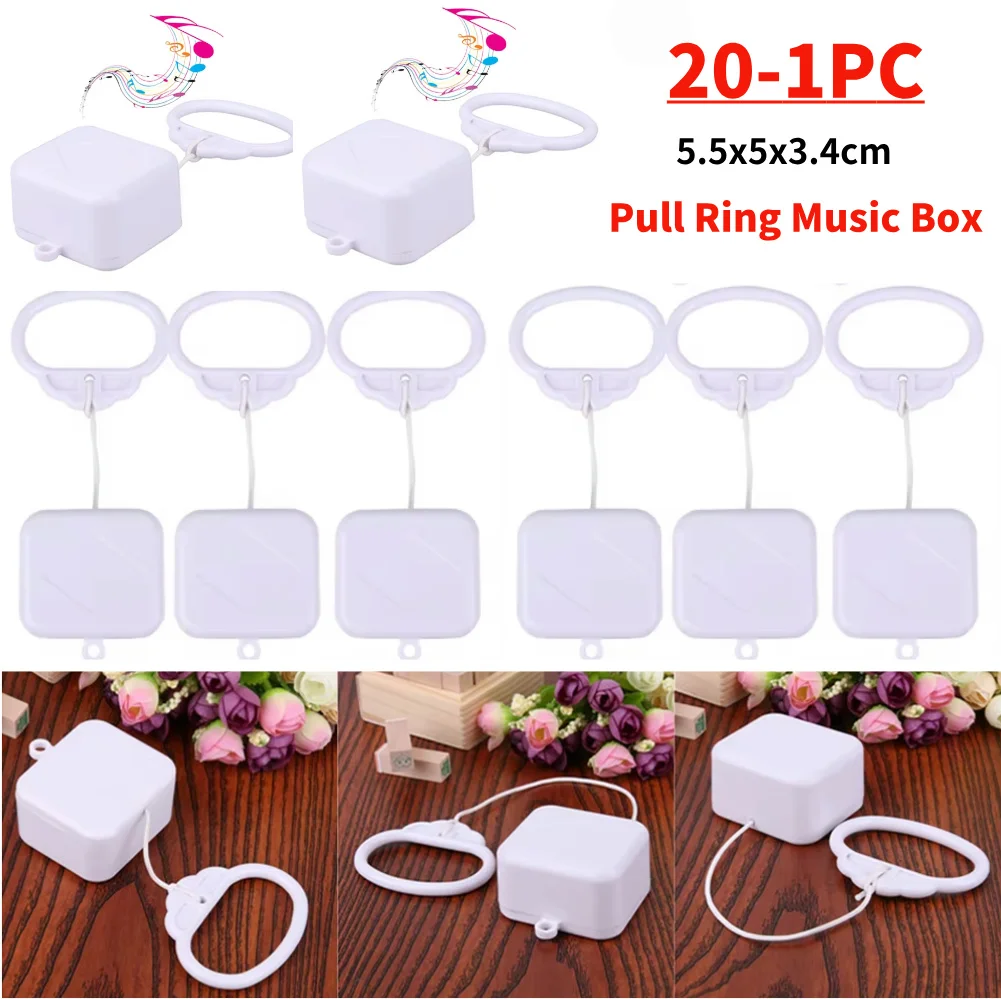 20-1PC Pull String Cord Music Box for Bed Plastic Music Box with Classic Lullaby Melody Mechanical Winding System for Boys Girls