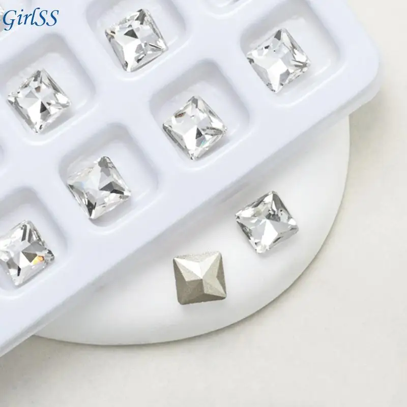 10x ネイルラインストーン不規則な形状ネイルクリスタル宝石ハートネイルチャームクリアネイルアートチャームネイルアートデコレーション T4MB