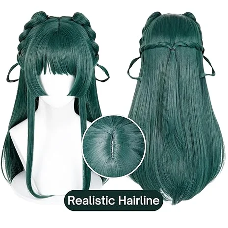 

High Quality Maomao Cosplay Wig The Apothecary Diaries Dark Green Heat Resistant Synthetic Hair Party Anime Mao Mao Wigs