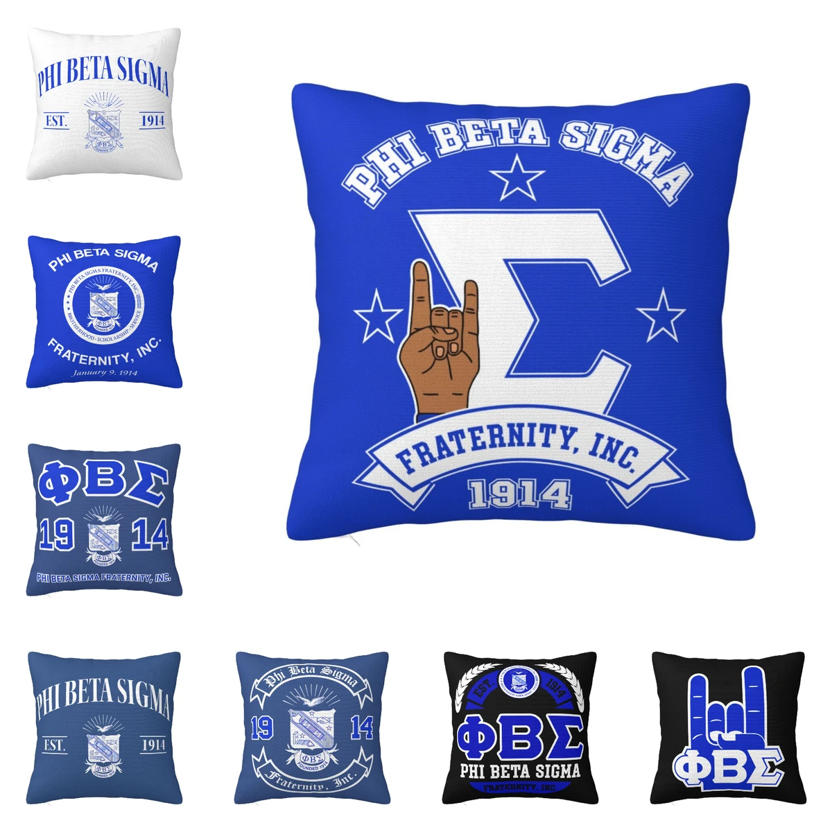 

Phi Beta Sigma PBS Fraternity 2-Pack Square Throw Pillow Case Cover Double-sided Printing Cushion Covers Home Decor Sofa Couch