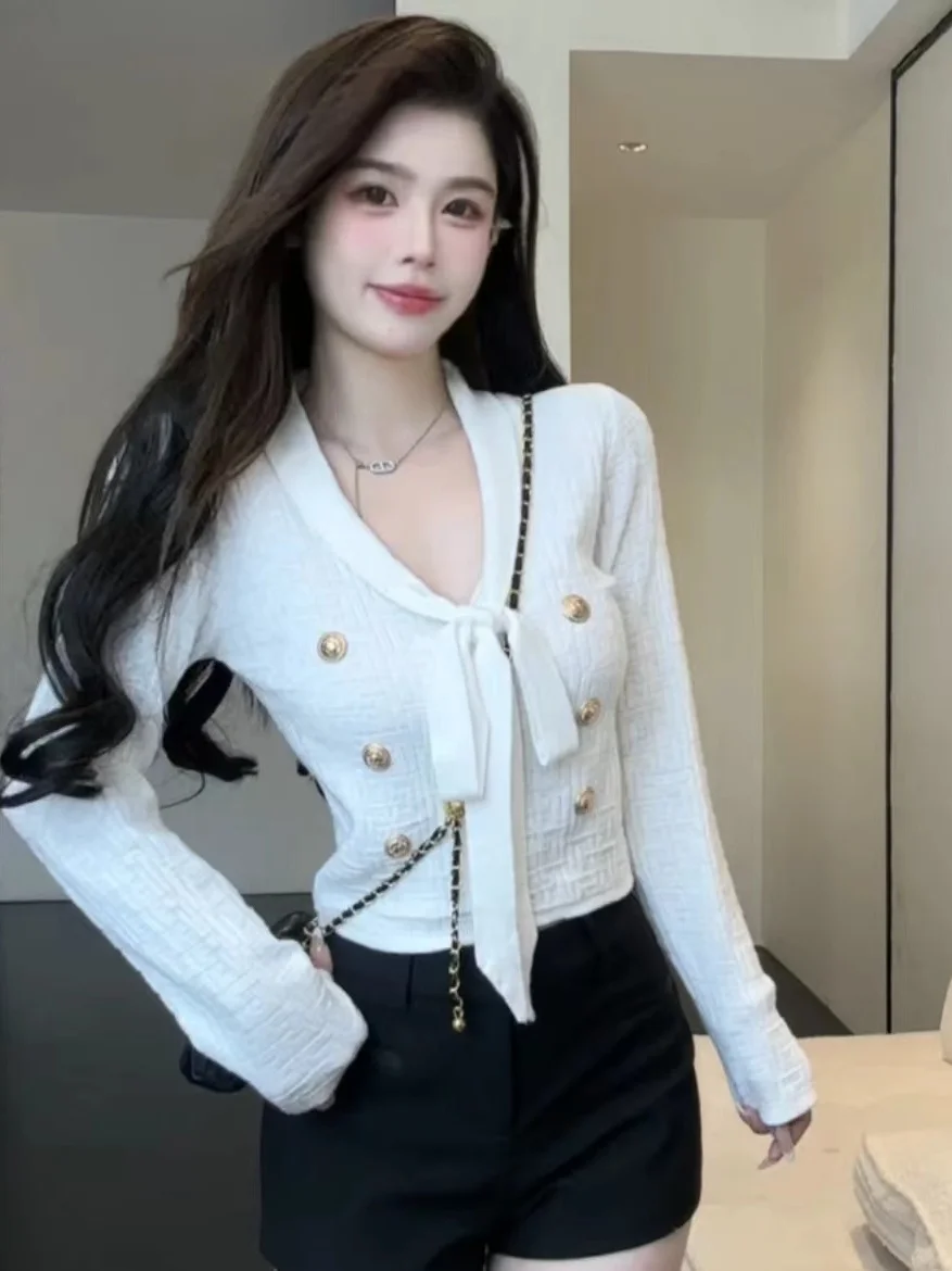 

Women's Long Sve Knitted Sweater Slim Fit Inner Wear Base irt Top White Heavy Work Sa Early Autumn New Sle