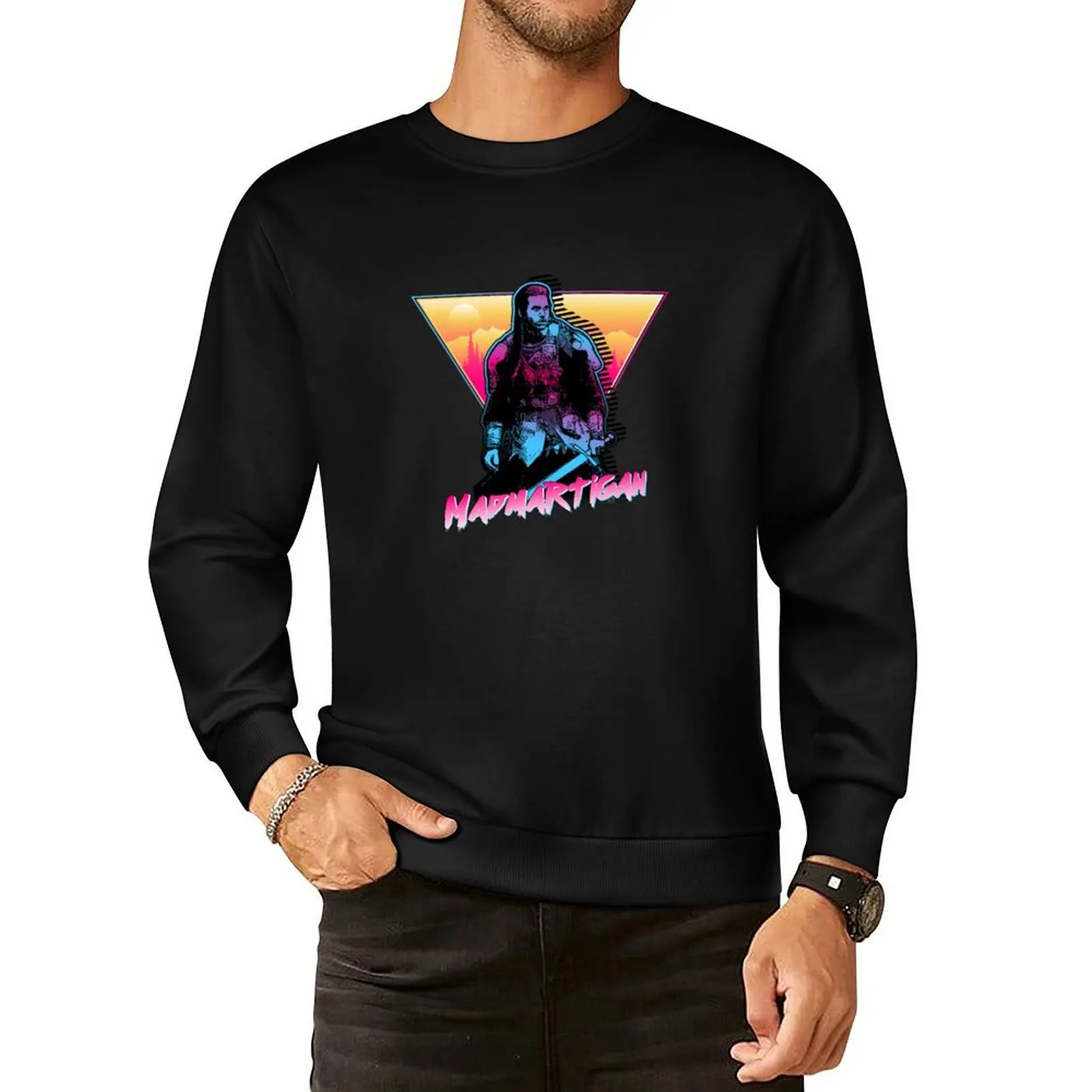 

Madmartigan - Outrun Style Pullover Hoodie men's sweat-shirt men's clothing hooded shirt hooded sweatshirts