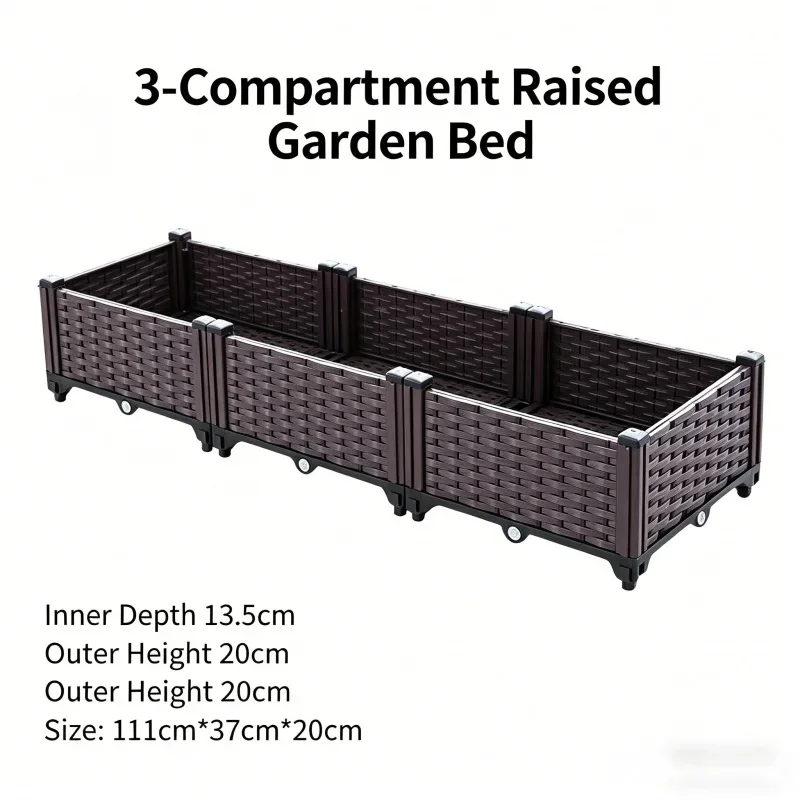 

Indoor Outdoor Plastic Vegetable Flower Planter Box Balcony Garden Herb Planting Pot Raised Bed for Growing Vegetables