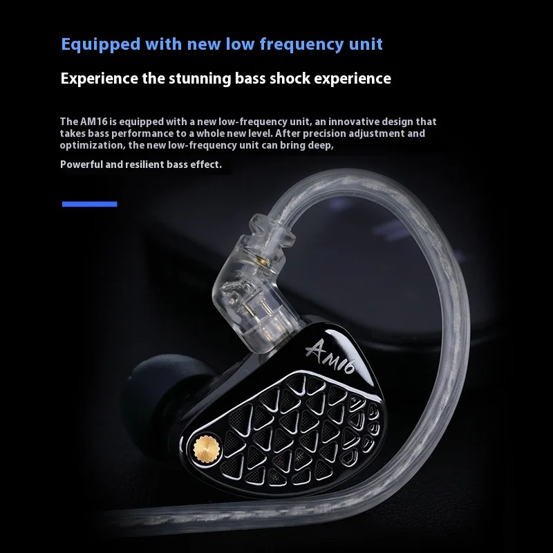 KZ AM16 HIFI Auricolari cablati 16 Driver con armatura bilanciata Monitor in-ear ad alta risoluzione Auricolari senza perdita Spina staccabile Personalizzata