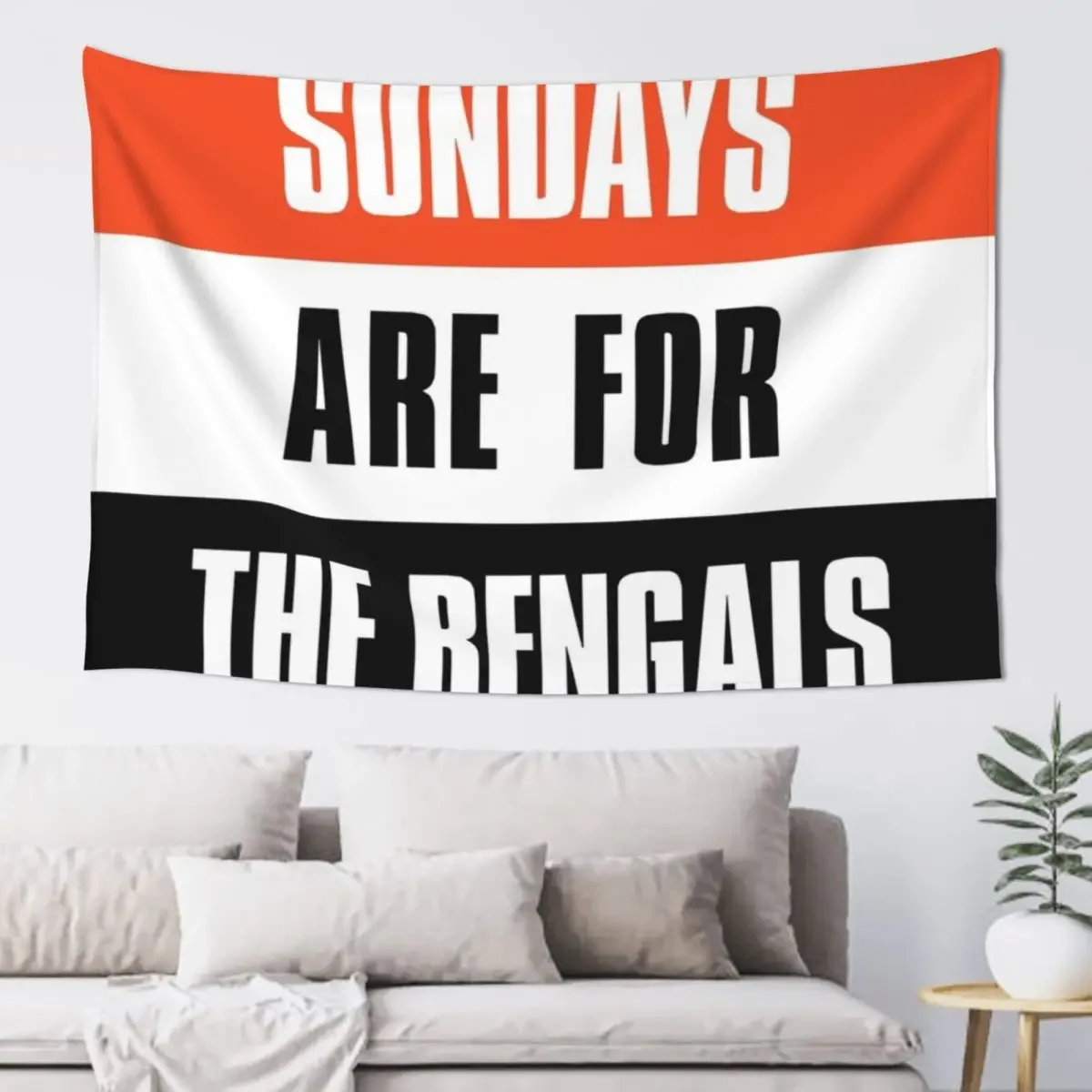 Sundays are for The Bengals, Cincinnat Football Fans Tapestry Decoration Home Bedrooms Decor Room Decor For Girls Tapestry