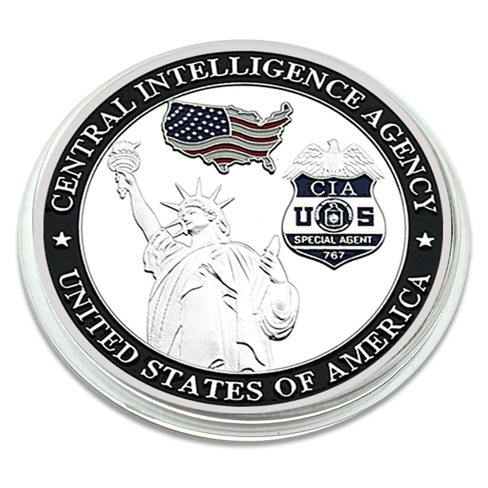 American Statue of Liberty Silver Plated Commemorative Coin Intelligence Agency Metal Memorial Medal Collection Gift