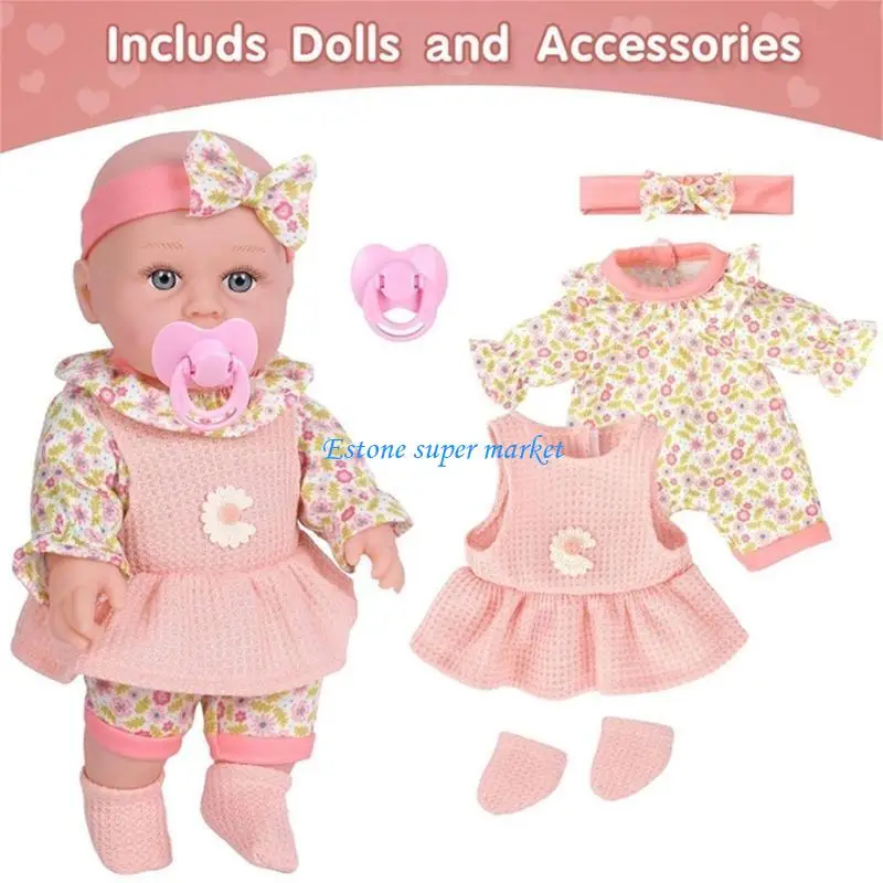 

090B 12-дюймовый комплект кукол для малышей с одеждой и аксессуарами, милая реалистичная игрушка-новорожденная для маленькой на