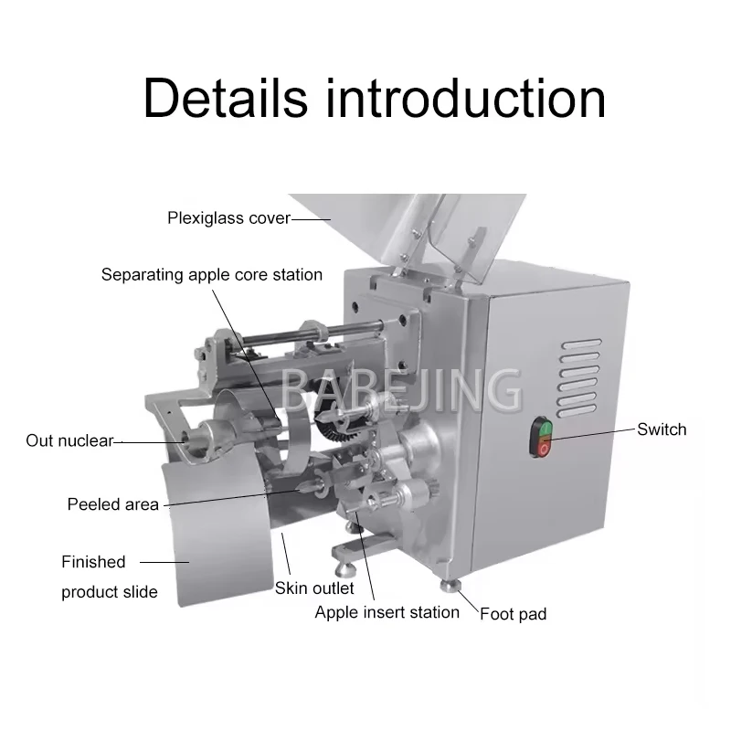 Commercial Fruit Apple Peeler Stainless Steel Cored Slicer Vertical Apple Cutting Machine
