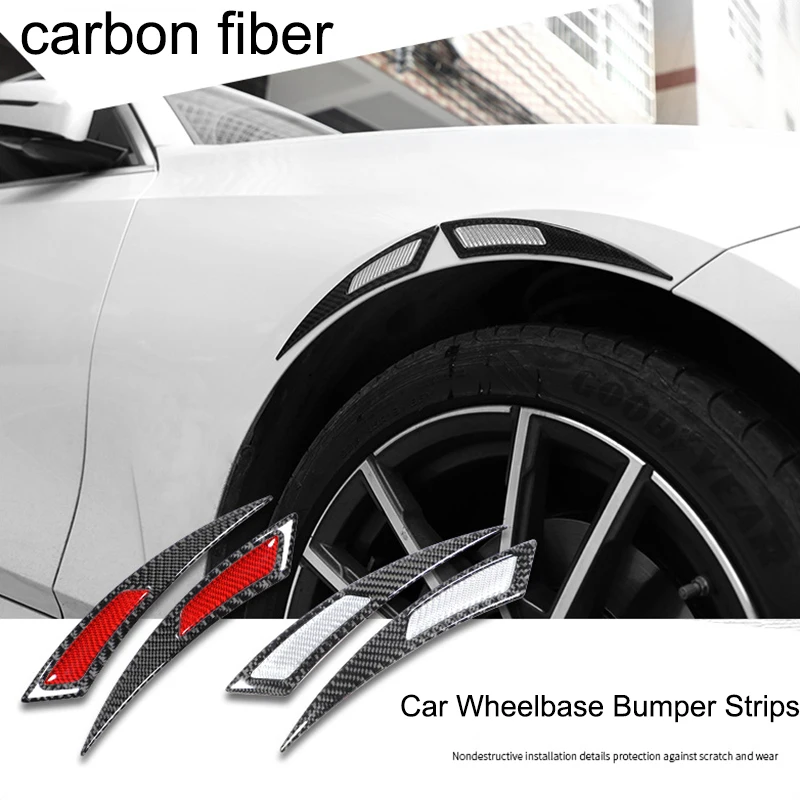 Car Wheel Eyebrow Protector Fender Stripe Lip Wheel-arch Trim Arch Extender Decorative Scratch Proof Carbon Fiber Sticker