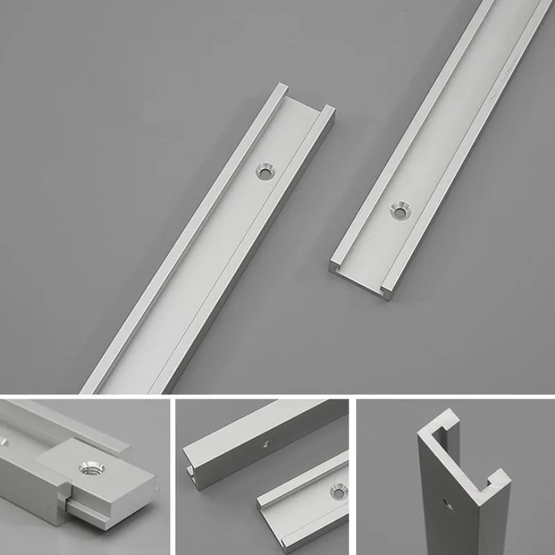 40/50cm Woodworking Chute Rail or 5pcs M6/M8 T Slot Nut, Aluminium Alloy T Slider Fixture Slot Slide Limit Guide for Table Saw