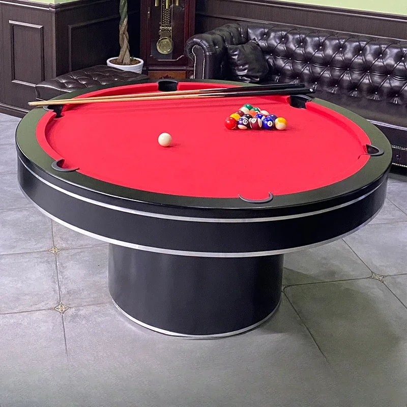 Round Billiard Table Marble Commercial Billiard Table Adult 2-in-1 Bar KTV Party Hall American Black Eight