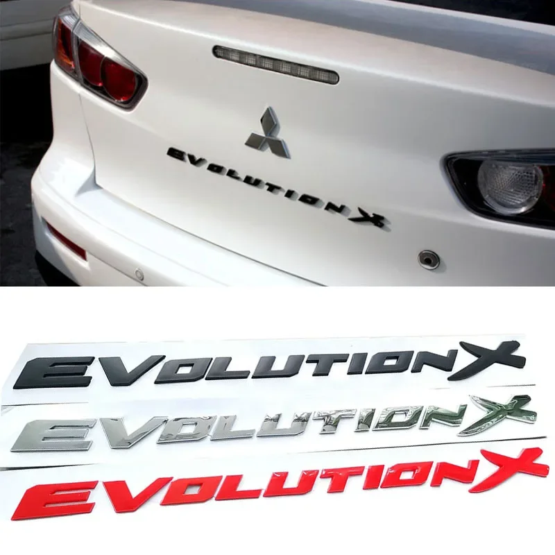 

ABS Car Rear Trunk Badge Body Sticker EVOLUTION X Emblem for Mitsubishi ASX Ralliart Outlander Lancer Pajero Eclipse Galant