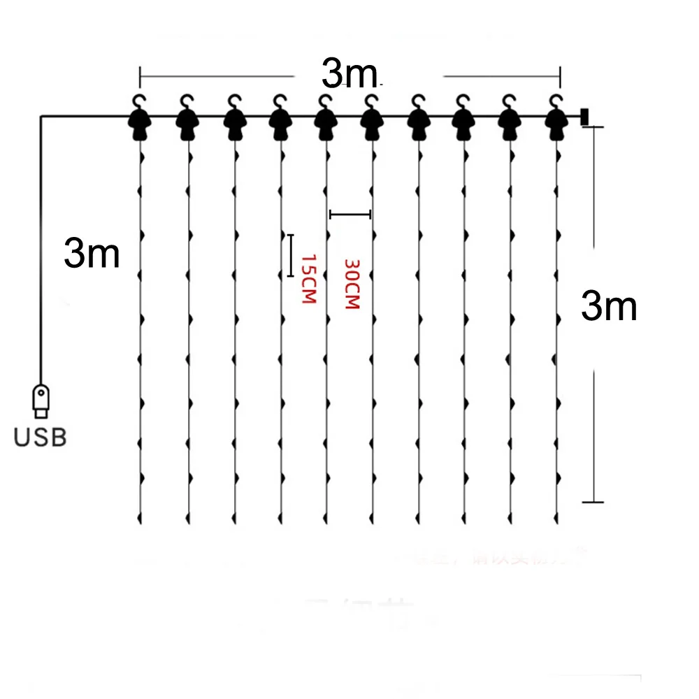 Imagem -04 - Smart App Led Window Curtain String Lights Usd Led Fairy Festival Iluminação Natal Casamento Quarto Decoração