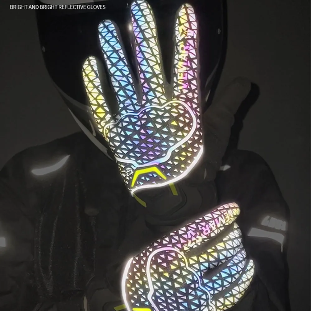 VEMAR Motorcycle Gloves Bright & Colorful Reflective Motocross Summer Cycling Gloves TPU Protective Moto Bike Gloves Touchscreen