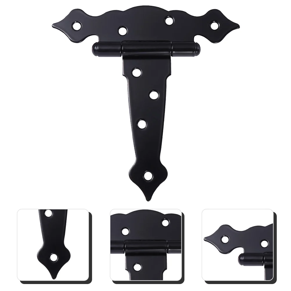 Door Hinge T Strap Heavy Duty Barn Through Gate Latch for Wooden Fence Hinges Iron Tee Gates Fences