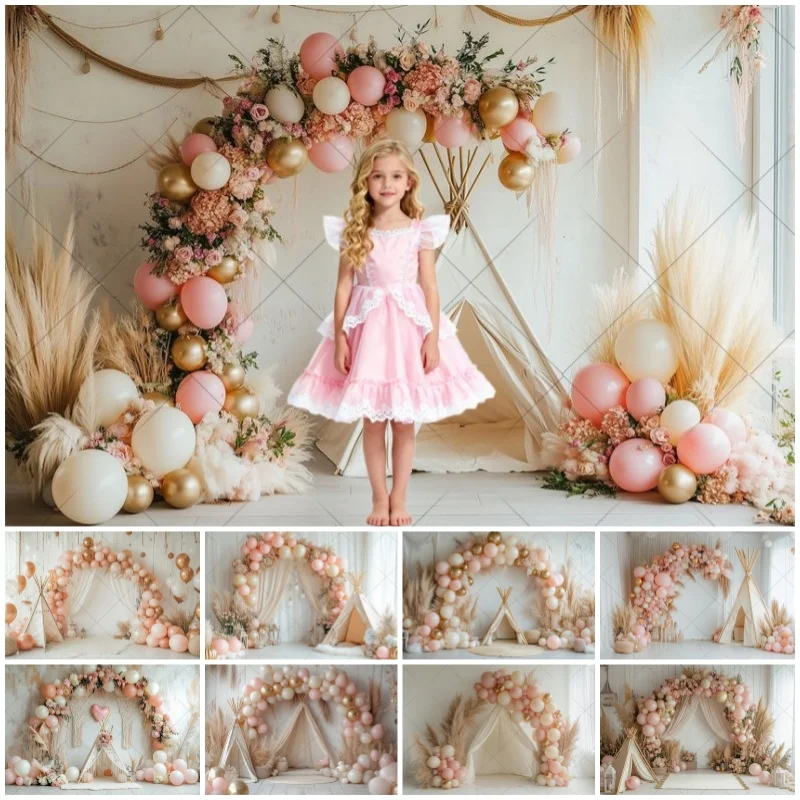 Romantische Rose Blumen Ballon Zelt Hintergrund Indoor Valentinstag Party Dekor Geburtstag Hochzeit Fotografie Hintergrund Photocall