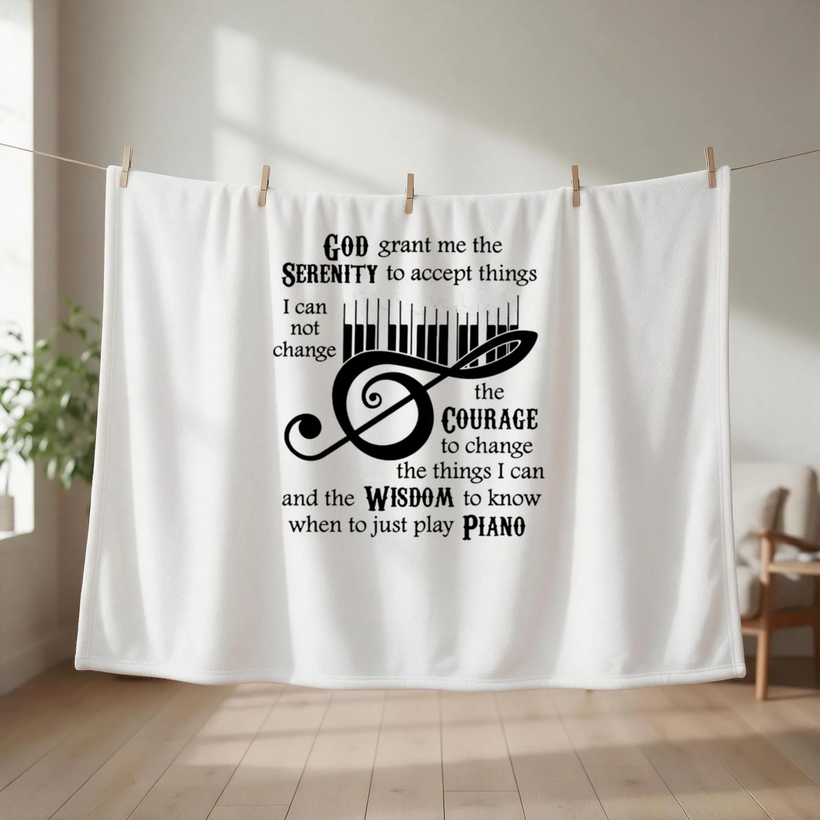God Serenity Grant Me The To Ccept Things Piano Throw Blanket Summer Shaggy Warm Bed covers Blankets