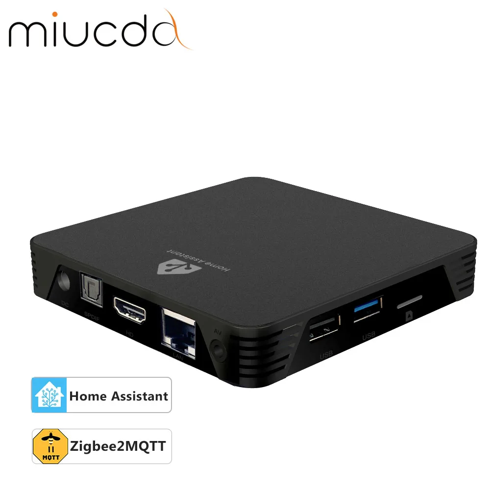 

MIUCDA Home Assistant Box 4G Plus 32G USB 3.0/2.0 Ports Quad-core Cortex-A53 Smart Home Assistant Hardware Hub ZigBee2MQTT ZHA