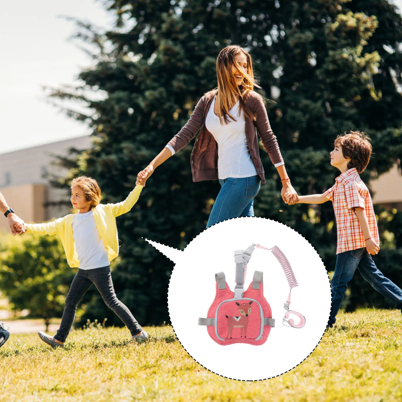 

2M Comfortable Adjustable Child Anti Lost Leash Harness with Reflective Stripe Safety Leashes for Kids Supermarkets Parks