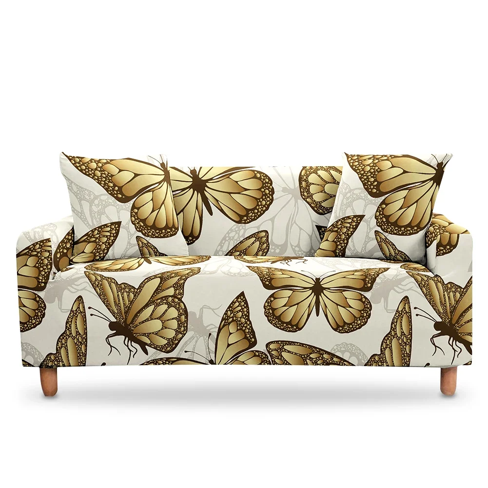 Butterfly Printing Elastic Sofa Cover for Living Room Home Decor All Inclusive L Shaped Cover Armchairs Cushion Cover Funda Sofa