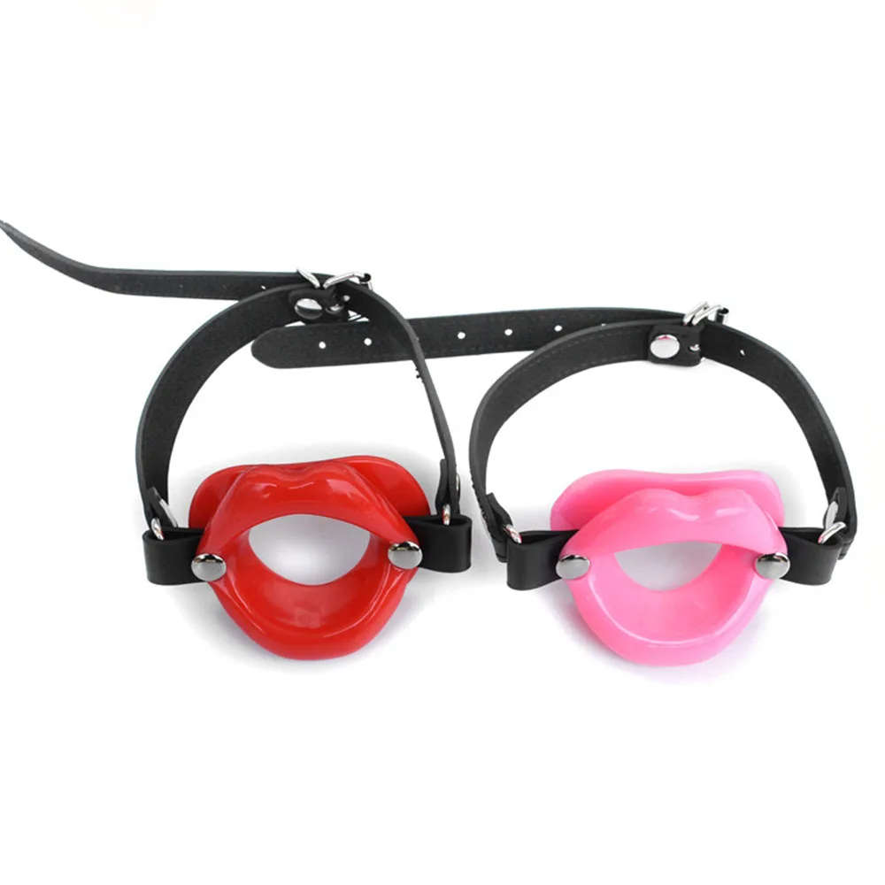 فتح الفم الكمامة تثبيت الفم مع حزام الجنس لعب سيليكون الشفاه O-حلقة BDSM الرقيق محشوة ألعاب الكبار للأزواج يمزح