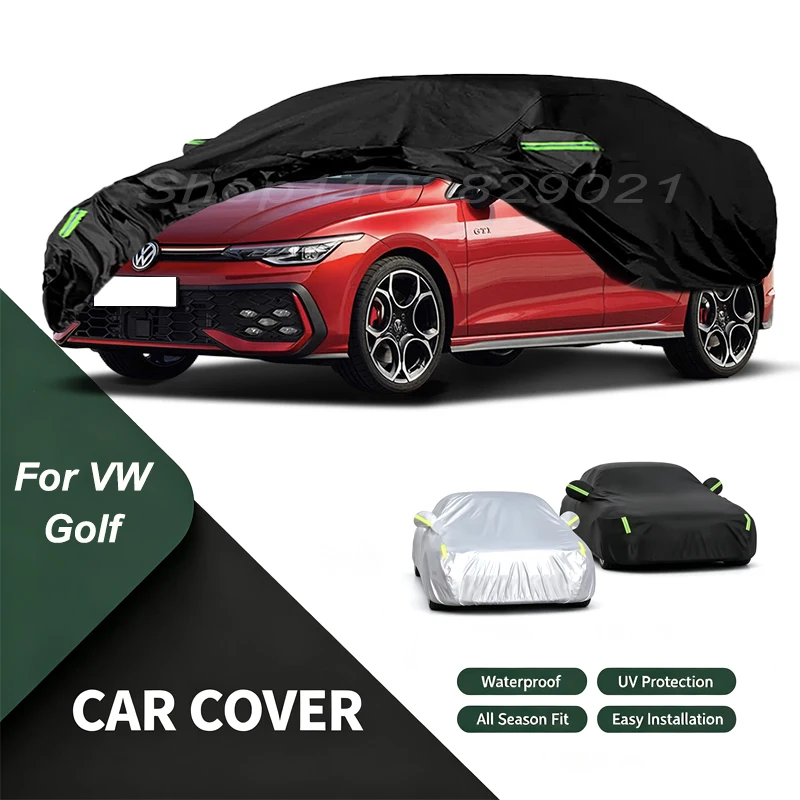 Car Cover For Volkswagen VW Golf Waterproof Dustproof Outdoor Protection, UV Snow Sun Resistant Auto Exterior Cover Car Sunshade