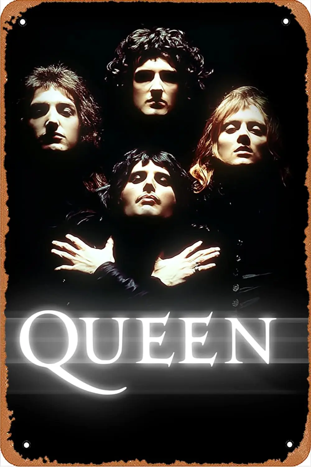 Queen Rock Band Poster1 Novelty Metal Sign Retro Wall Decor for Home Gate Garden Bars Restaurants Cafes Office Store Pubs Club S