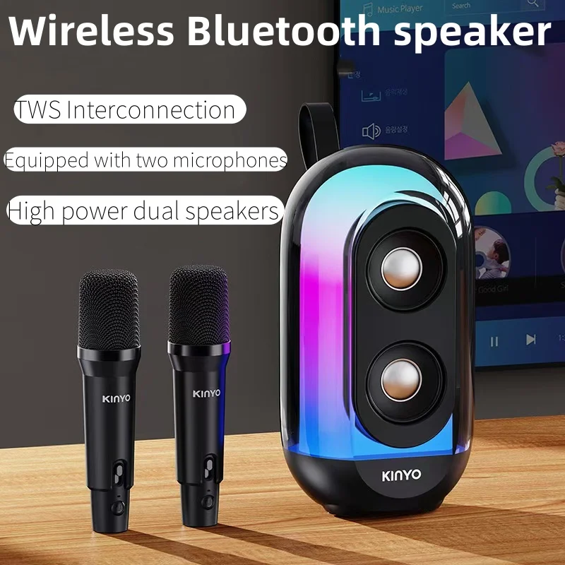 Wireless Caixa De Som Bluetooth Speakers Microphone Karaoke Portable Stereo Subwoofer TWS House Party Outdoor Camping Boom Box