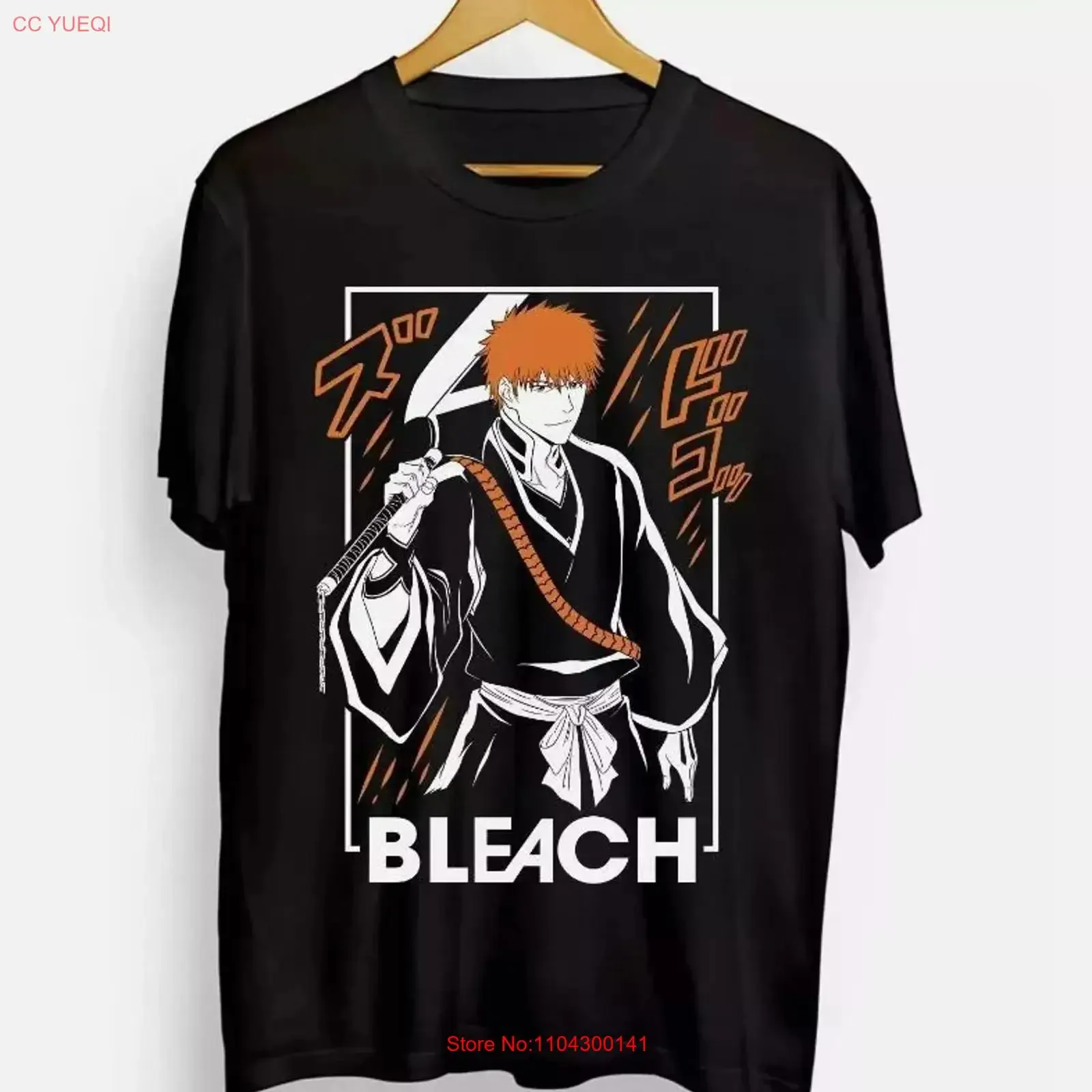 Anime Ichigo Kurosaki Bleach Girl Black T Shirt vintage Washed Soft Versatile Stylish Slightly graphic Breathable Unisex