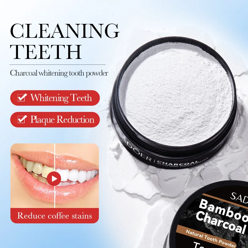 60g Tooth Whitening Powder Activated Bamboo Charcoal Powder Charcoal Removal Yellow Whitening Tartar Teeth Stain Toothpaste