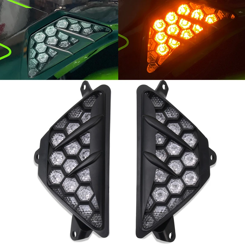 

Fit For NINJA250 NINJA300 NINJA400 ZX-25R ZX25R NINJA 400 300 Motorcycle Front LED Turn Signal Indicator Flasher Light