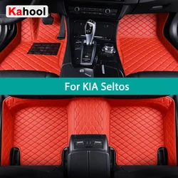 KAHOOL Custom Car Floor Mats For KIA Seltos 2019-2023 KX3 Auto Carpets Foot Coche Accessorie