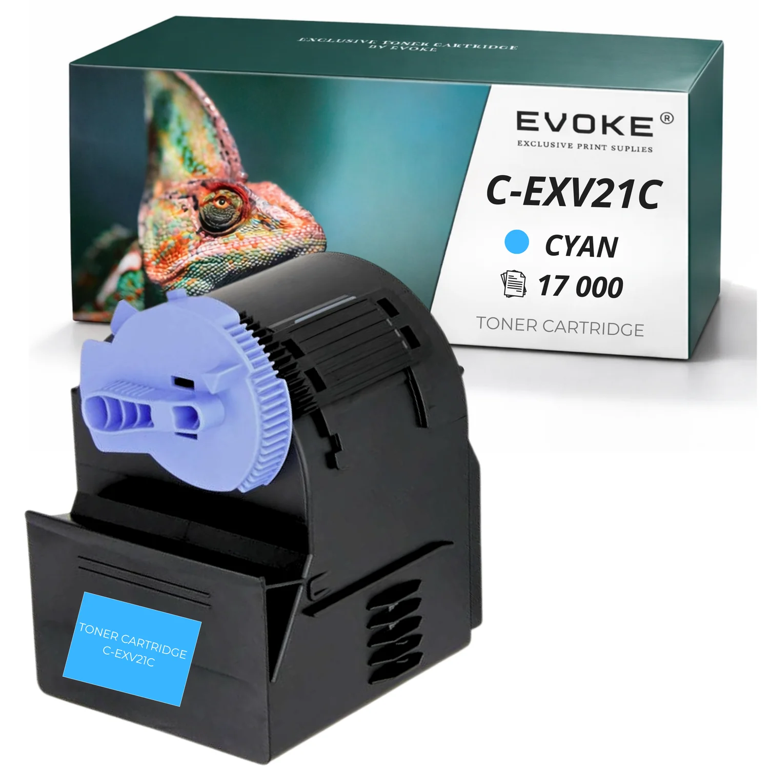 Evoke Compatibele Toner voor Canon C-Exv21C Cexv21 Cexv21C C-Exv21 Cyaan 17000 Pagina's Imagerunner C2880 C3380 C3580 C2380