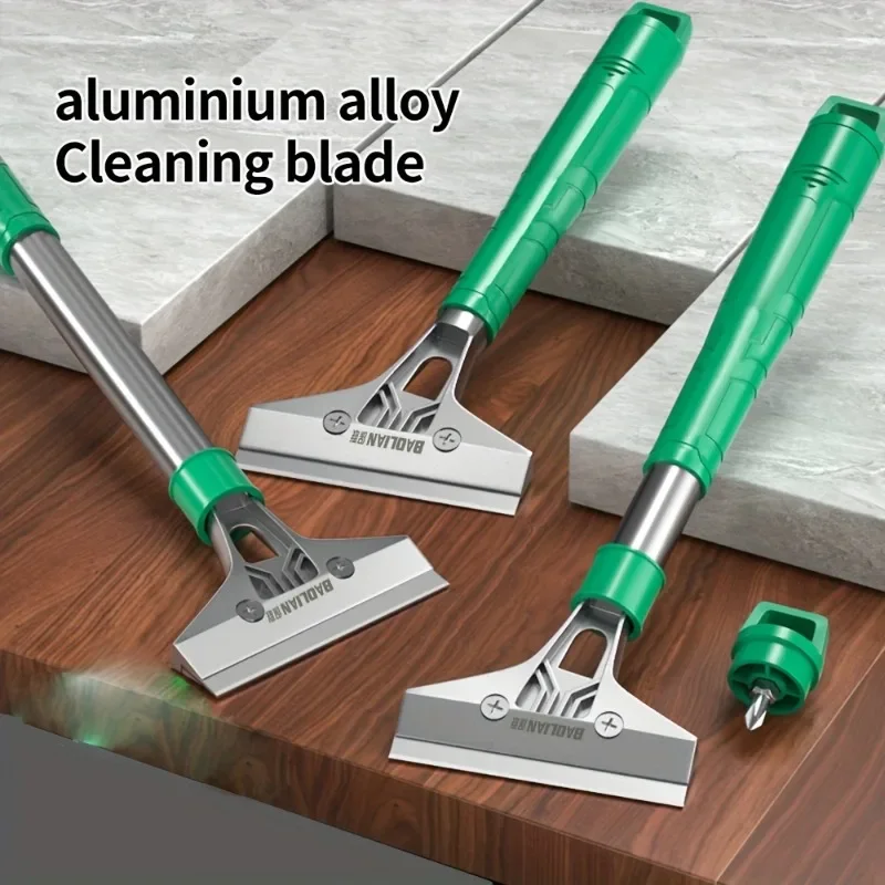 Heavy duty Aluminum Alloy Scraper Cleaning Tool With End Screwdriver Replaceable Blades PVC Coated Handle for Wall Floor Glass