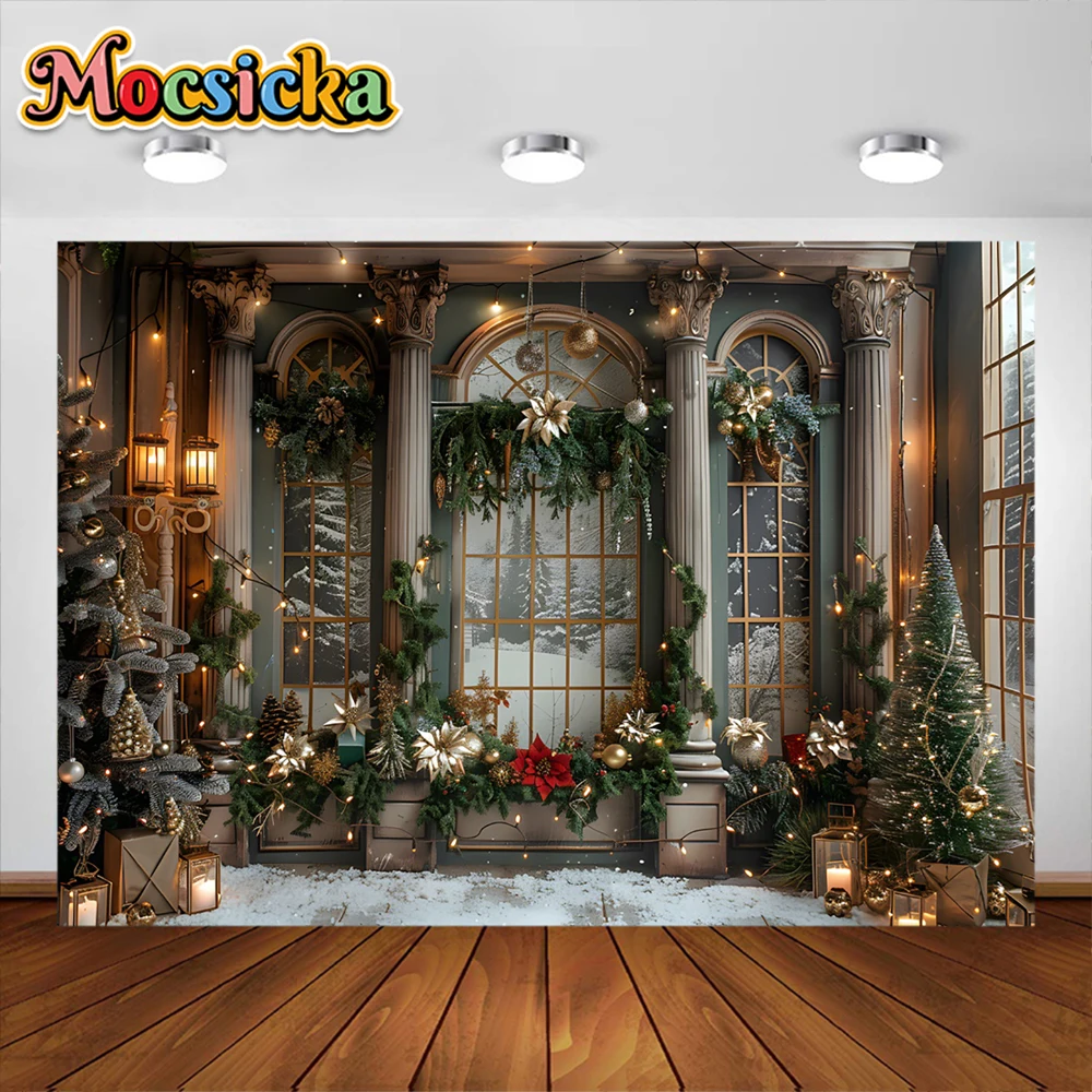 Mocsicka Christmas Photography Backdrops Background Eve Custom Birthday Backdrop Xmas Home Photo New Year Baby Shower Santa