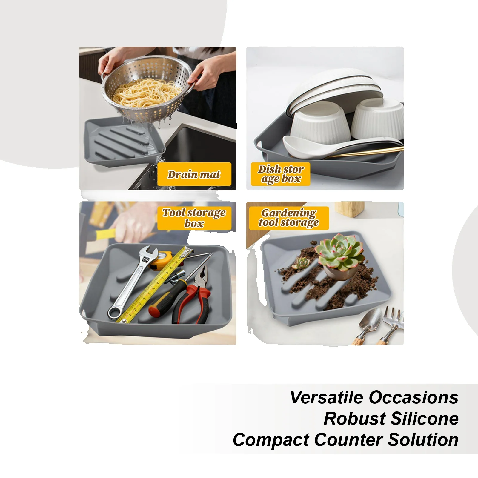 

Kitchen Dish Drying Mat Silicone Brush Holder Kitchen Dry Mats With Spout For Counter Bathroom Sink Side Utility Room Apartment