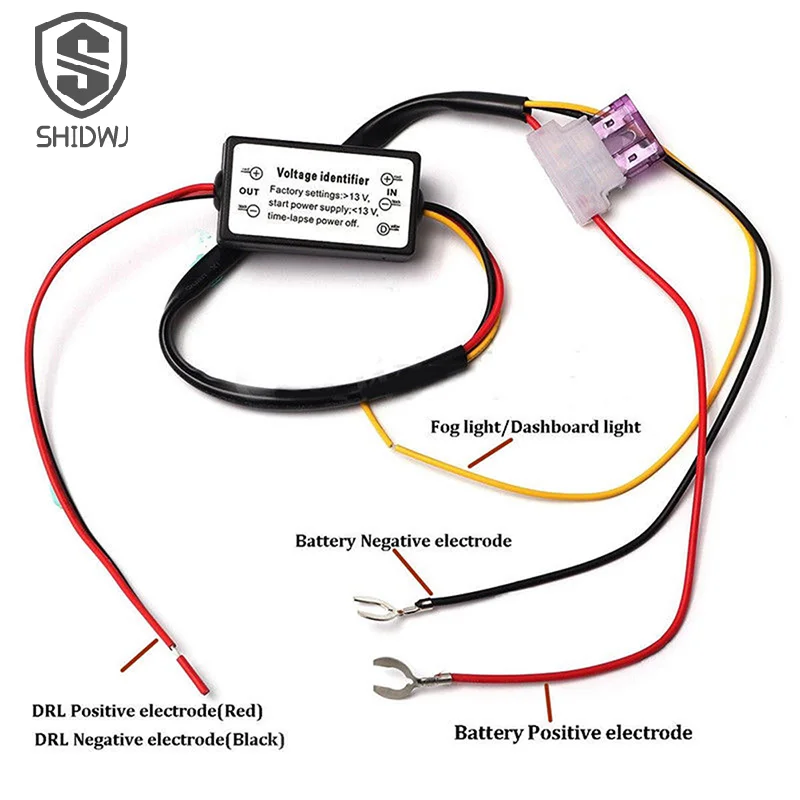 1 قطعة سيارة LED النهار تشغيل ضوء التتابع تسخير التلقائي تشغيل/إيقاف وحدة تحكم DRL التتابع عدة