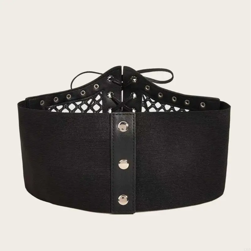 Y3NE حزام خصر كلاسيكي أسود من البولي يوريثان مرن قابل للتعديل مناسب للاستخدام اليومي في صالة الألعاب الرياضية #4