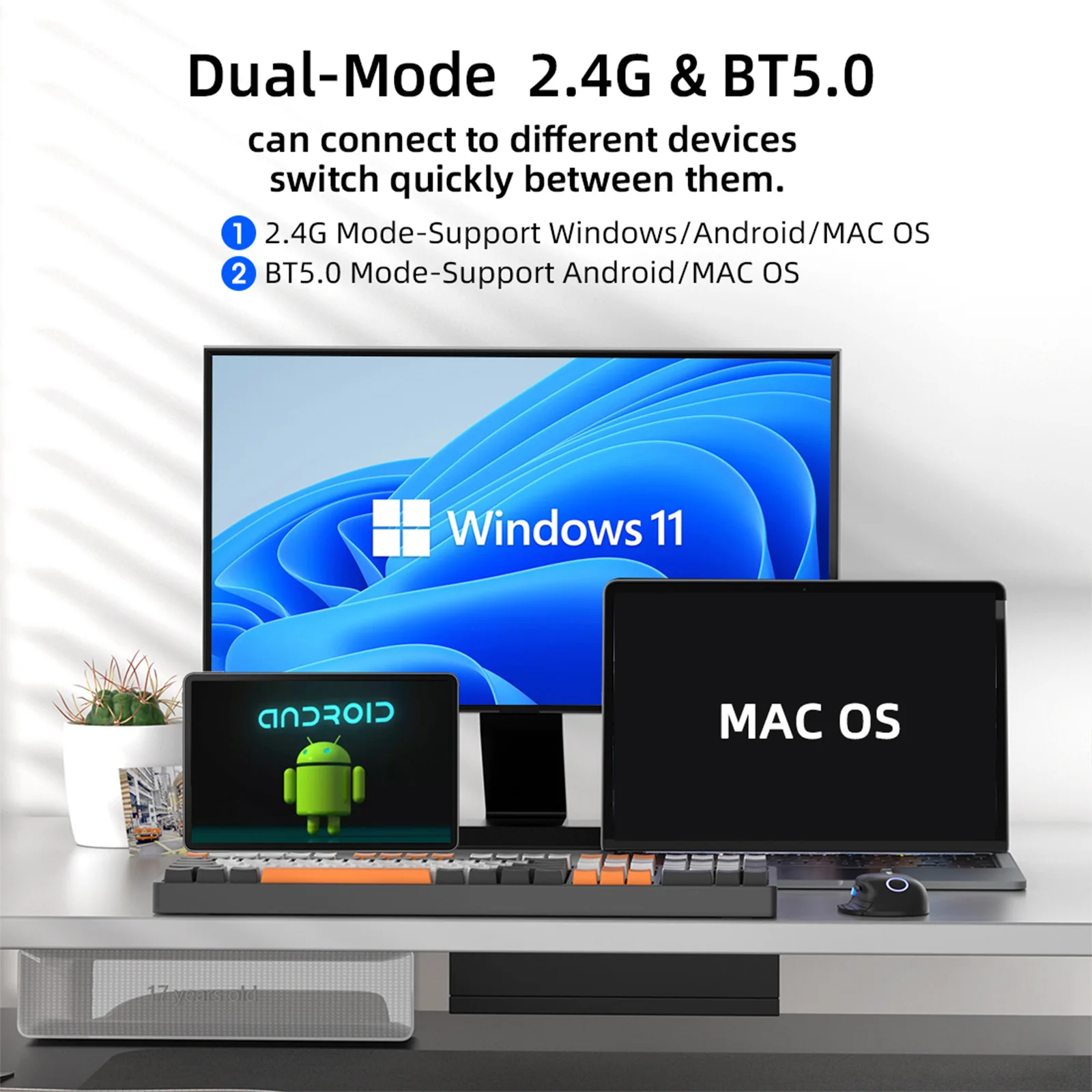 G23 Pro Air Mouse 44 Keys IR Learning Smart TV Remote 2.4G & Bluetooth Dual Mode Wireless Gyroscope Sensing for Android TV Box