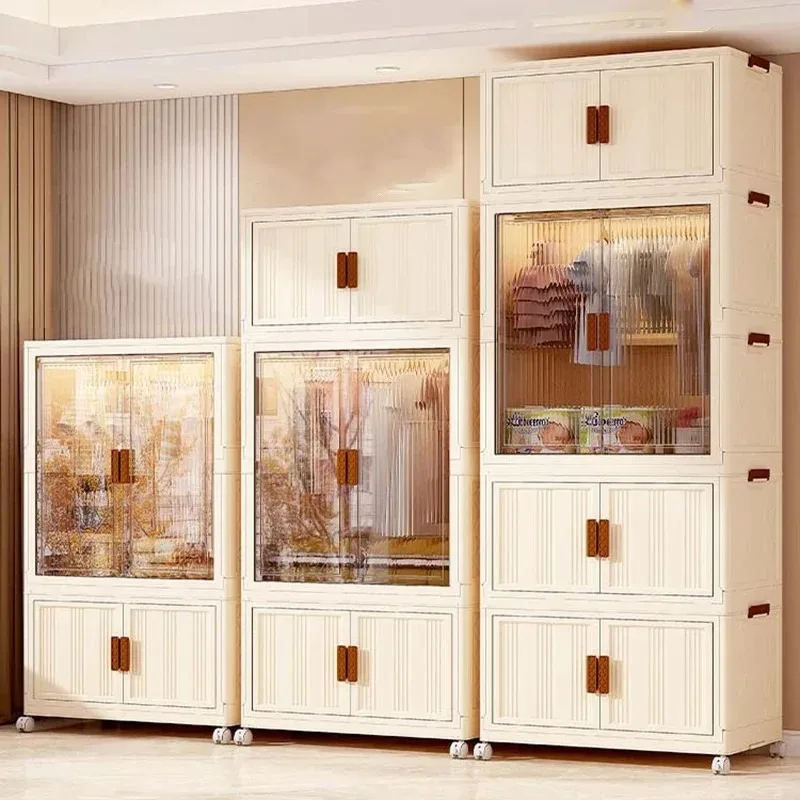 Children's Wardrobe, Bedroom, Home Storage Cabinet, Baby Storage Box, Toy Clothing Organizer Bins, Plastic Folding Cabinet