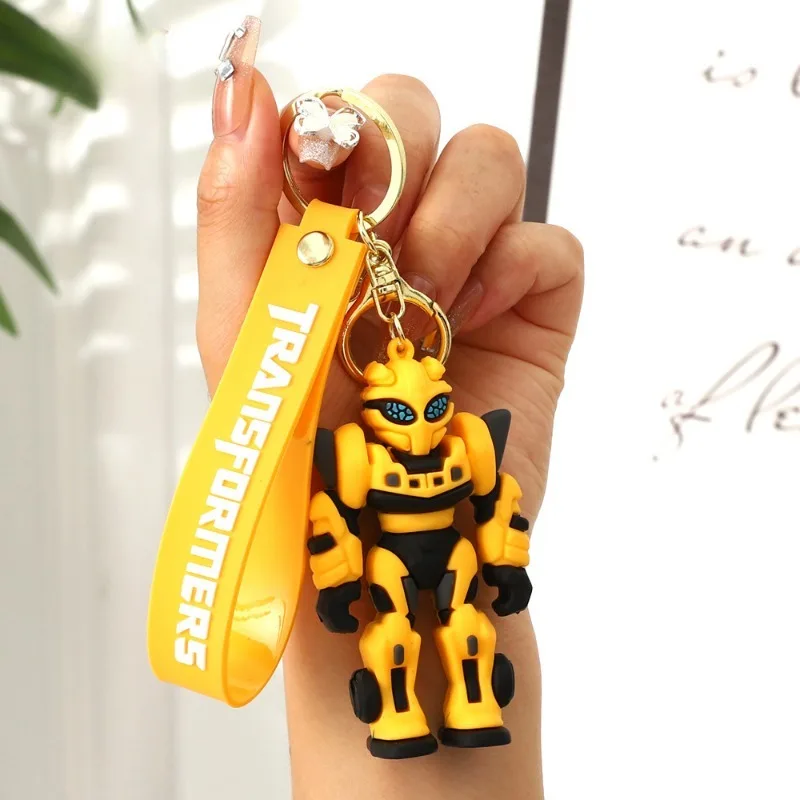 트랜스포머 영화 주변 장치 키 체인 Optimus Prime Bumblebee 그림 애니메이션 열쇠 고리 펜던트 액세서리 인형 장식품 장난감 선물