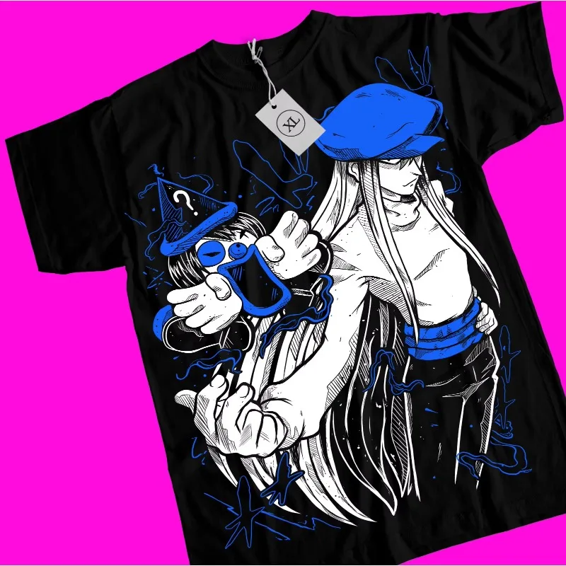 Trend Summer 2025 Cosplay Neutral Black and White Hunter X Hunter Kite T-Shirt Anime Manga HxH Black T-Shirt All Sizes Anime