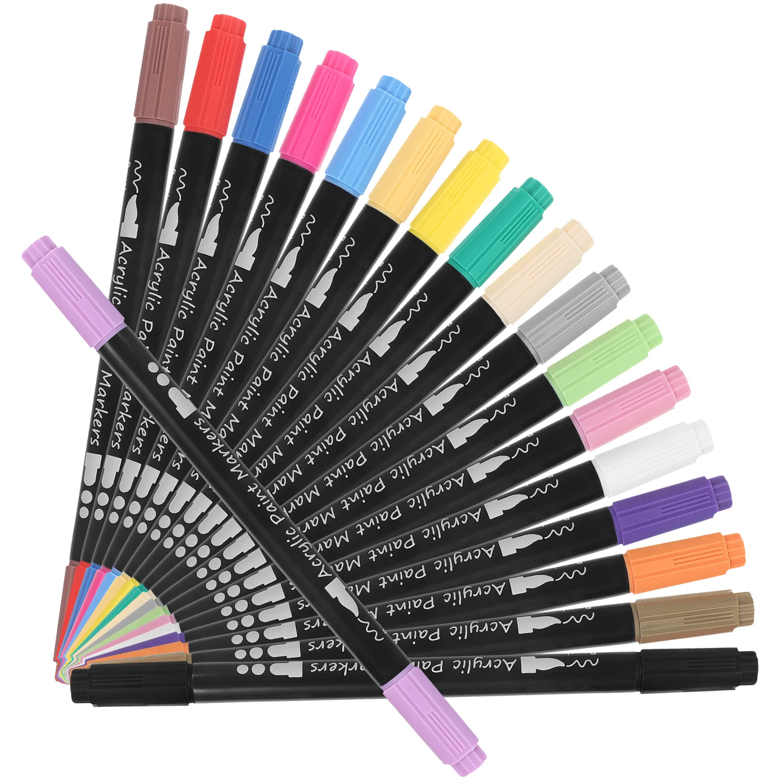 

12PCS Double Tip Acrylic Markers 12 Colors Point for Glass Wood Shoes Painting Crafts Dry Erase Marker