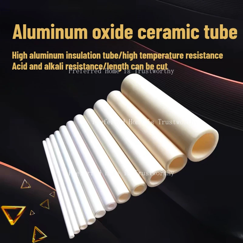 

Alumina ceramic tube Hollow insulating rod Thermocouple protection tube 100mm