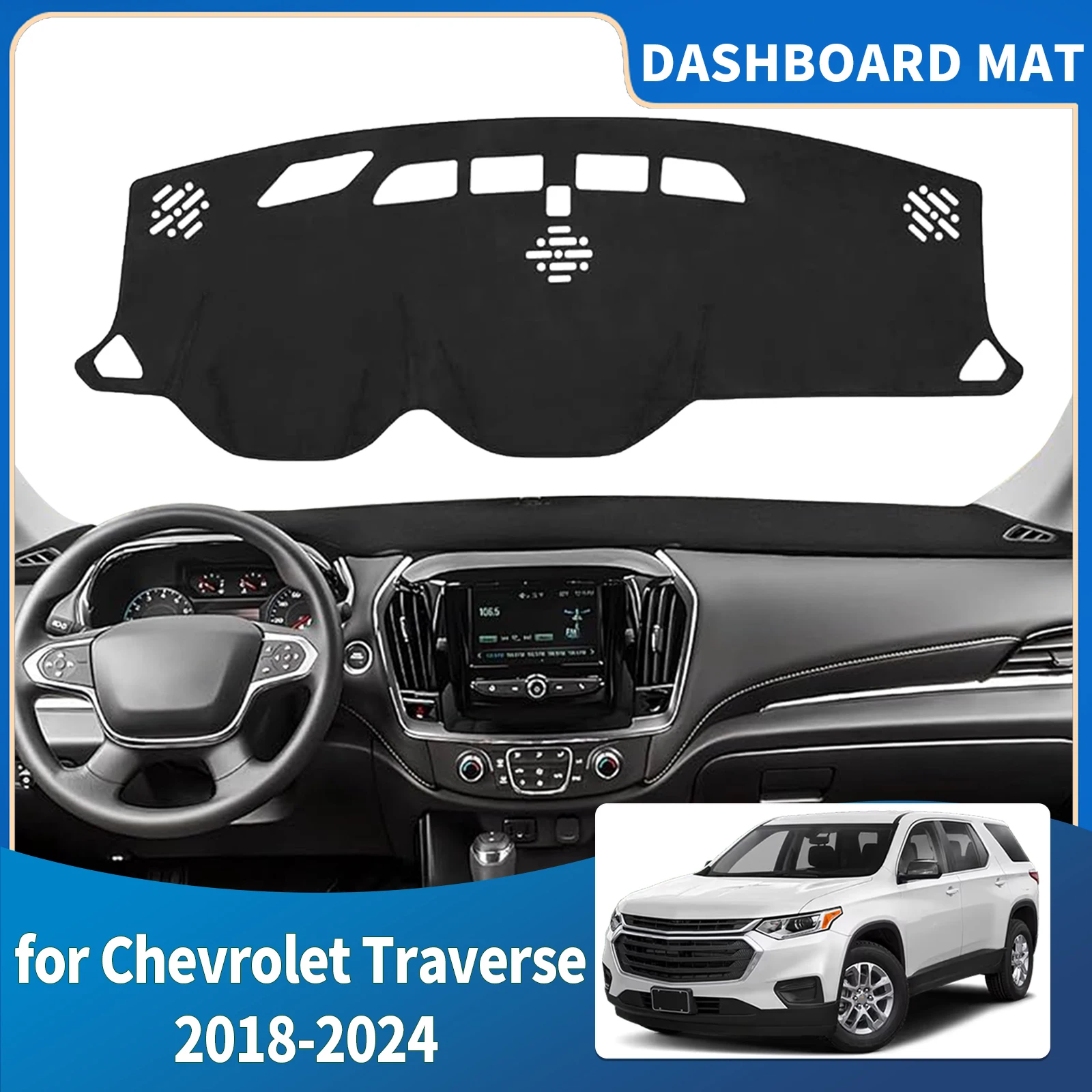 

for Chevrolet Traverse MK2 2024-2018 High Quality Dashboard Cover Mat Sunshade Anti‑UV Protector Dash Pad Accessories