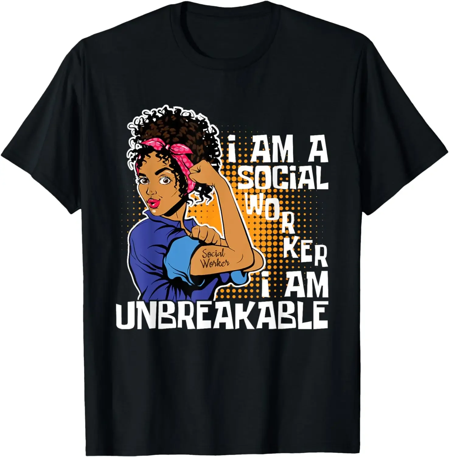 

Футболка «Я социальный работник» в стиле афро-американского хозяйства, винтажная классическая модная уличная одежда, хлопковая футболка с круглым вырезом и короткими рукавами